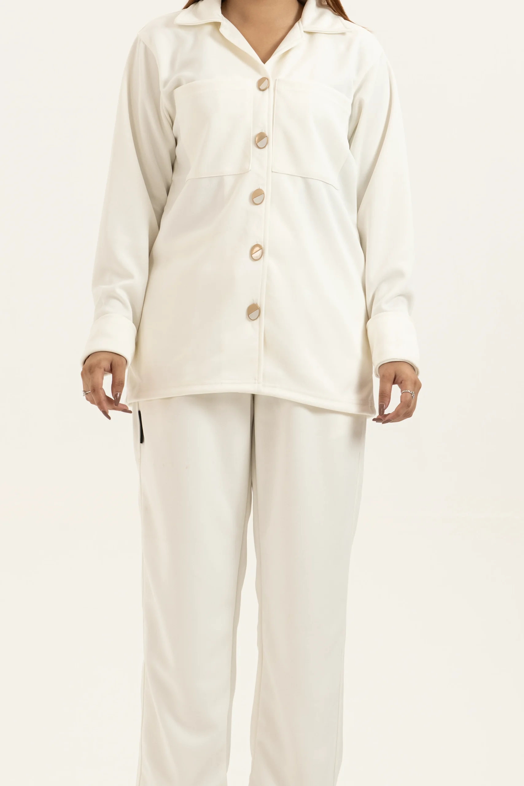 Embroidered Button-Down Lounge Set - Image 6