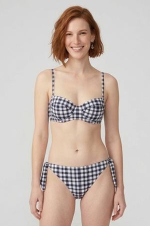 Noir Gingham Balconette Bikini