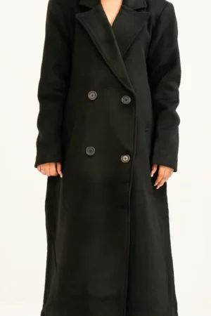 Double-Breasted Longline Wool Coat