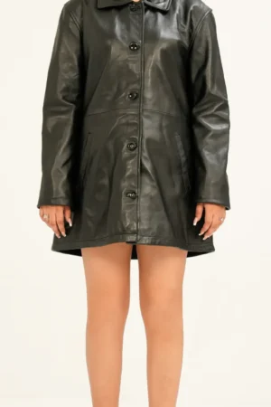 Women's Oversized Leather Coat - Style 6th