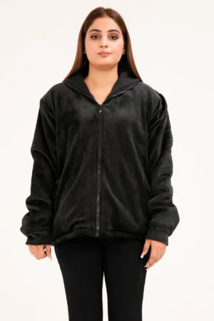 Velvet-Lined Hooded Puffer Coat