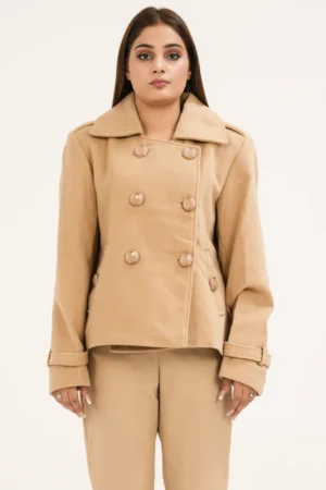 Cropped Cotton Gabardine Trench Jacket