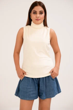 Sleeveless Turtleneck Sweater