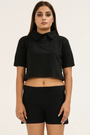 Cropped Polo Top