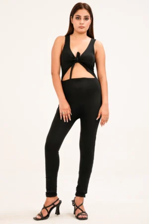 Noir Cutout Performance Jumpsuit