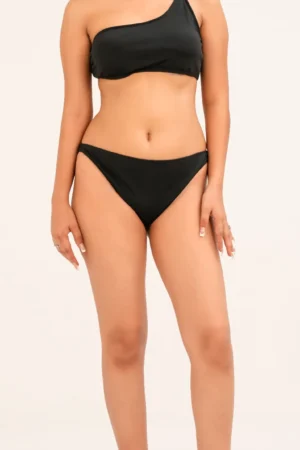 Noir Asymmetric Ring One-Piece Swimsuit