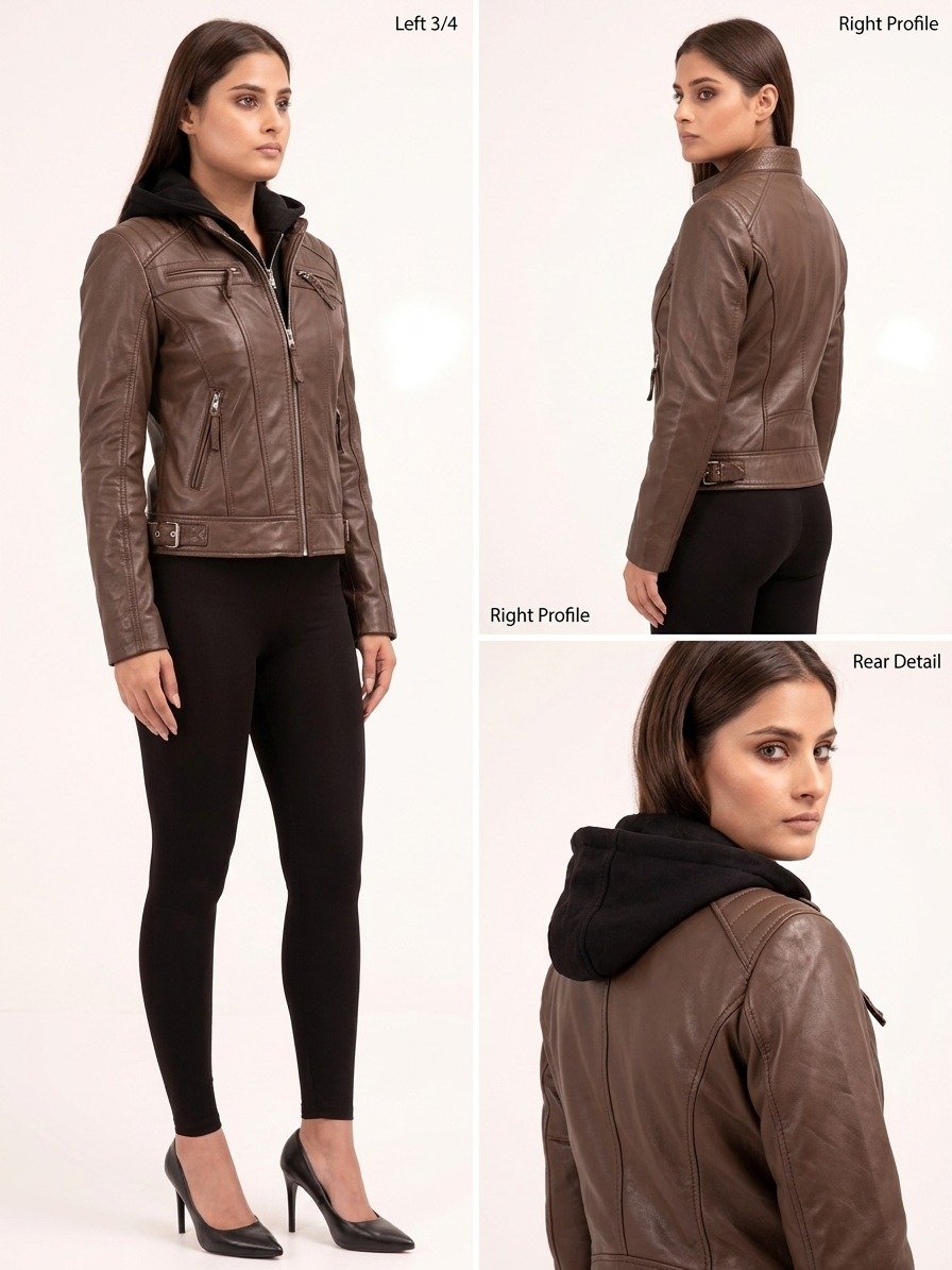 Classic cafe racer jacket mocha browen - Image 3
